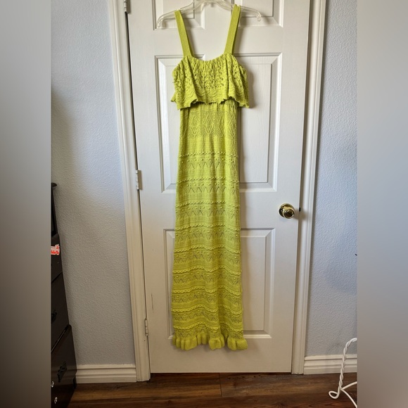 ZARA Lime Green Crochet Maxi Dress - Picture 10 of 11